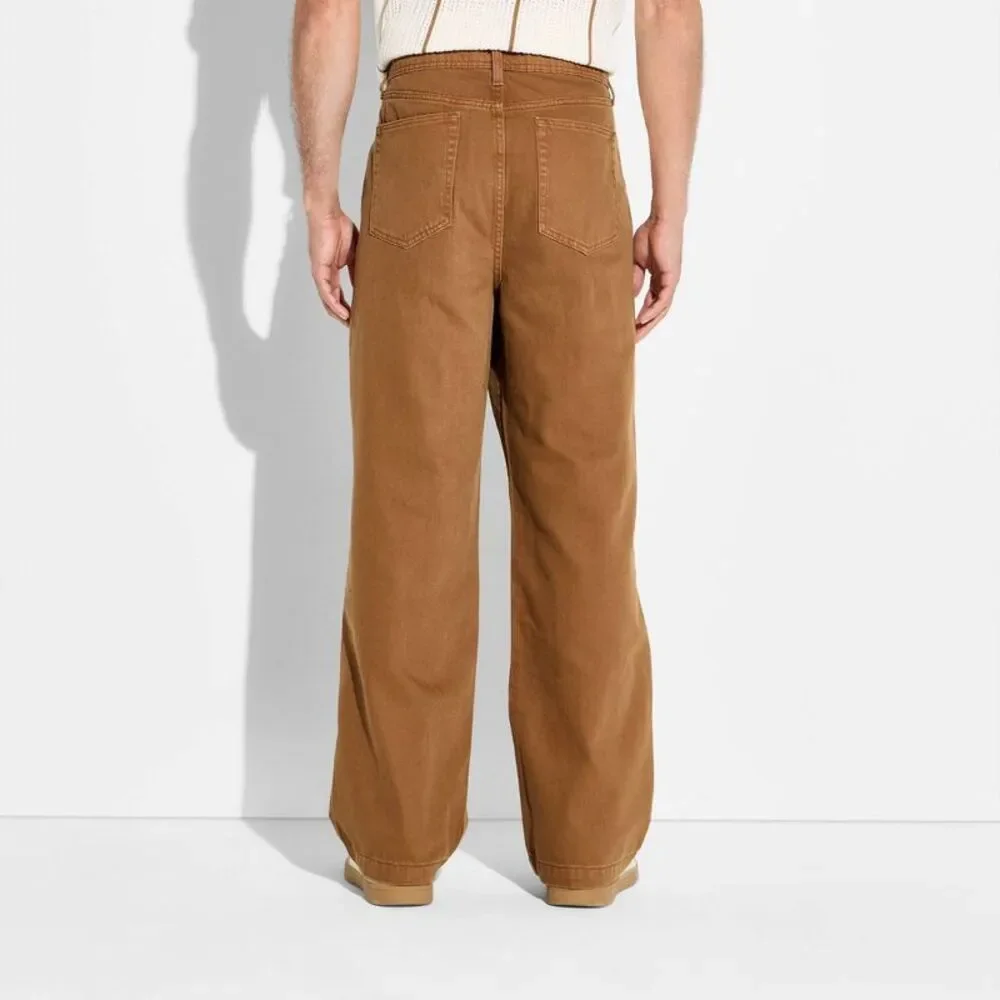Men's Baggy Five Pocket Pants - Original Use Brown 34x32